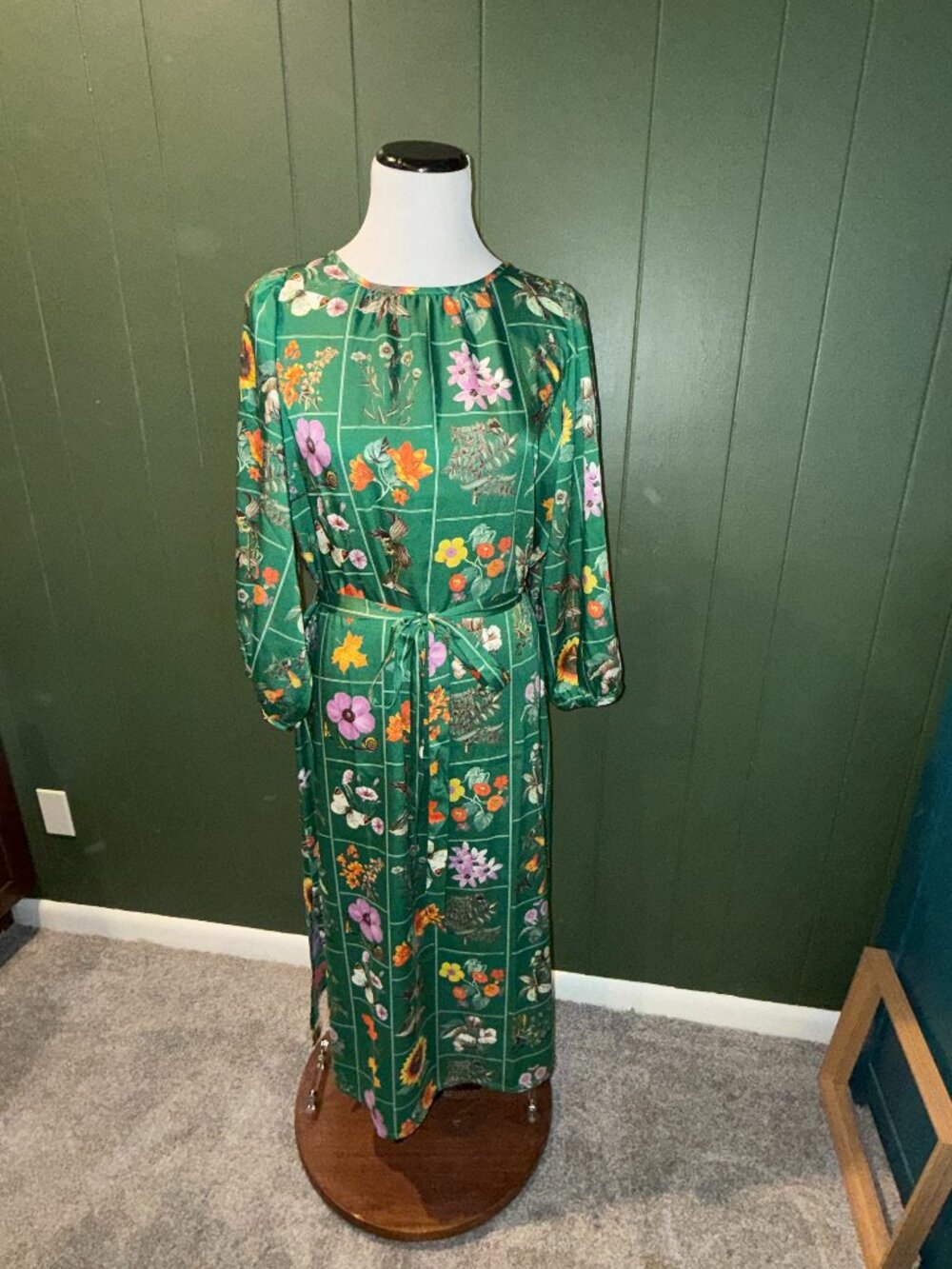 Ann Taylor Loft Botanical Belted Shirt Dress XL